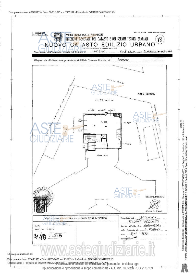 Planimetria del bene