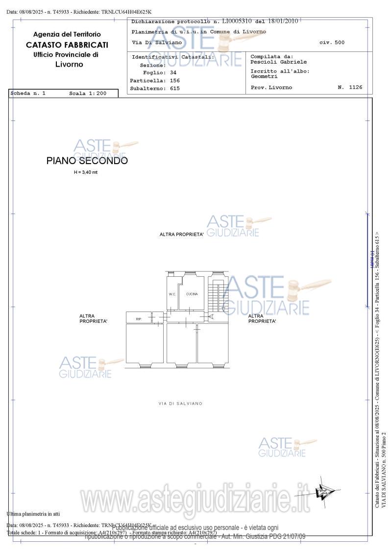 Planimetria del bene