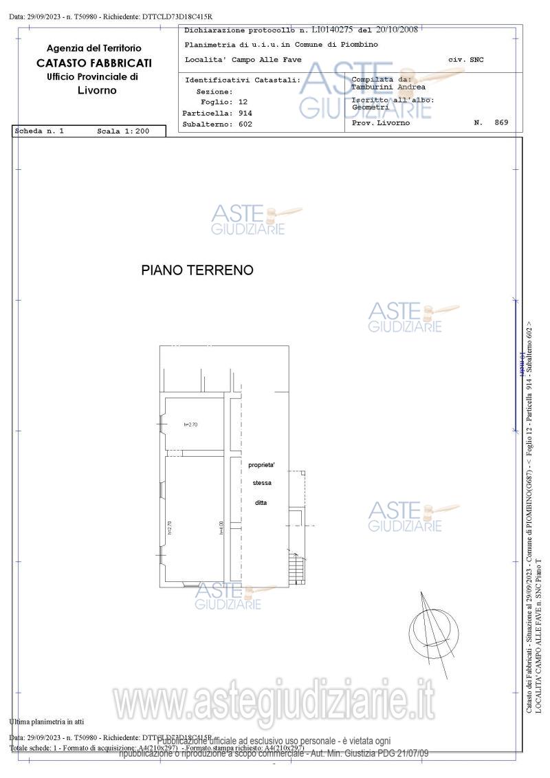 Planimetria del bene