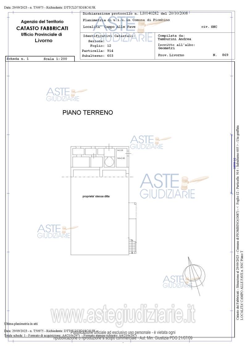 Planimetria del bene