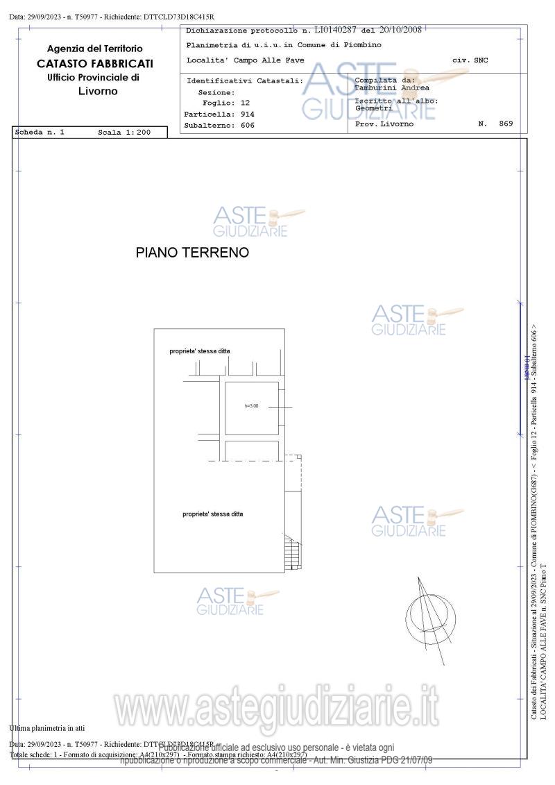 Planimetria del bene