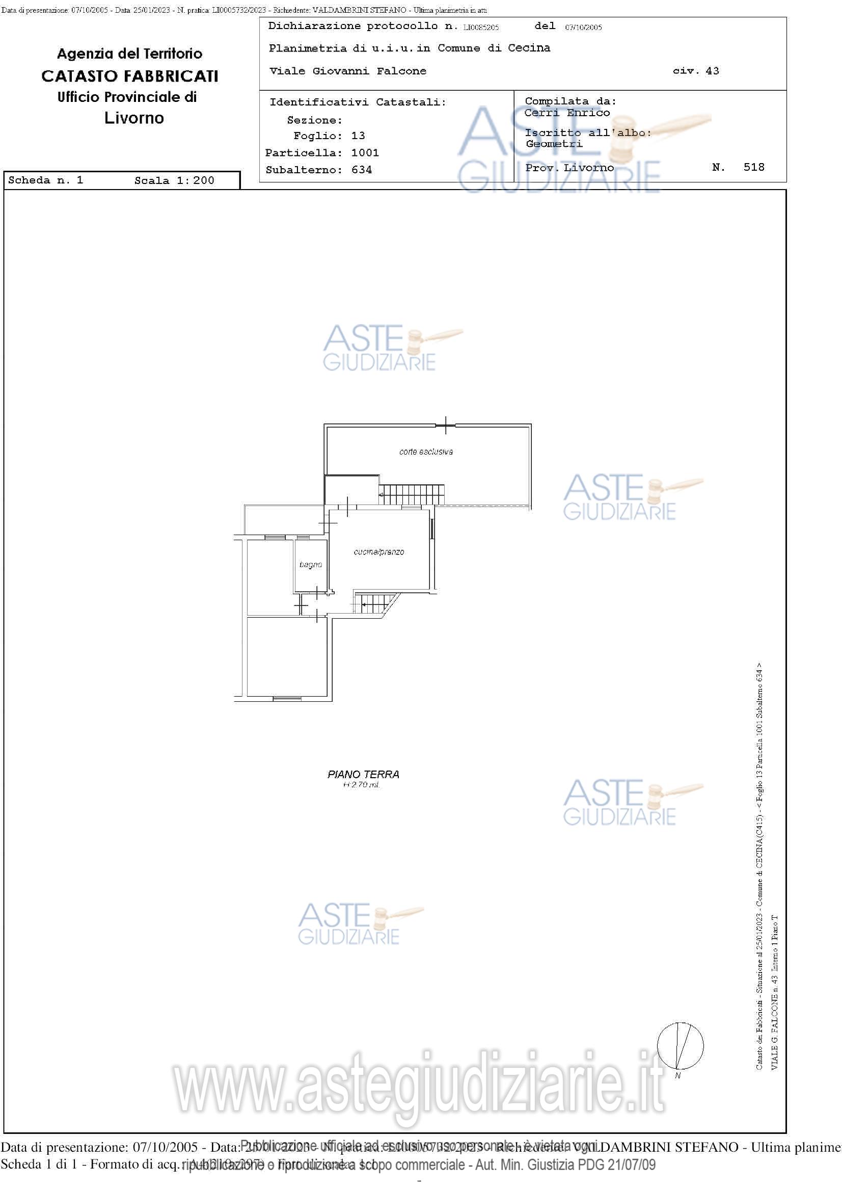 Planimetria del bene