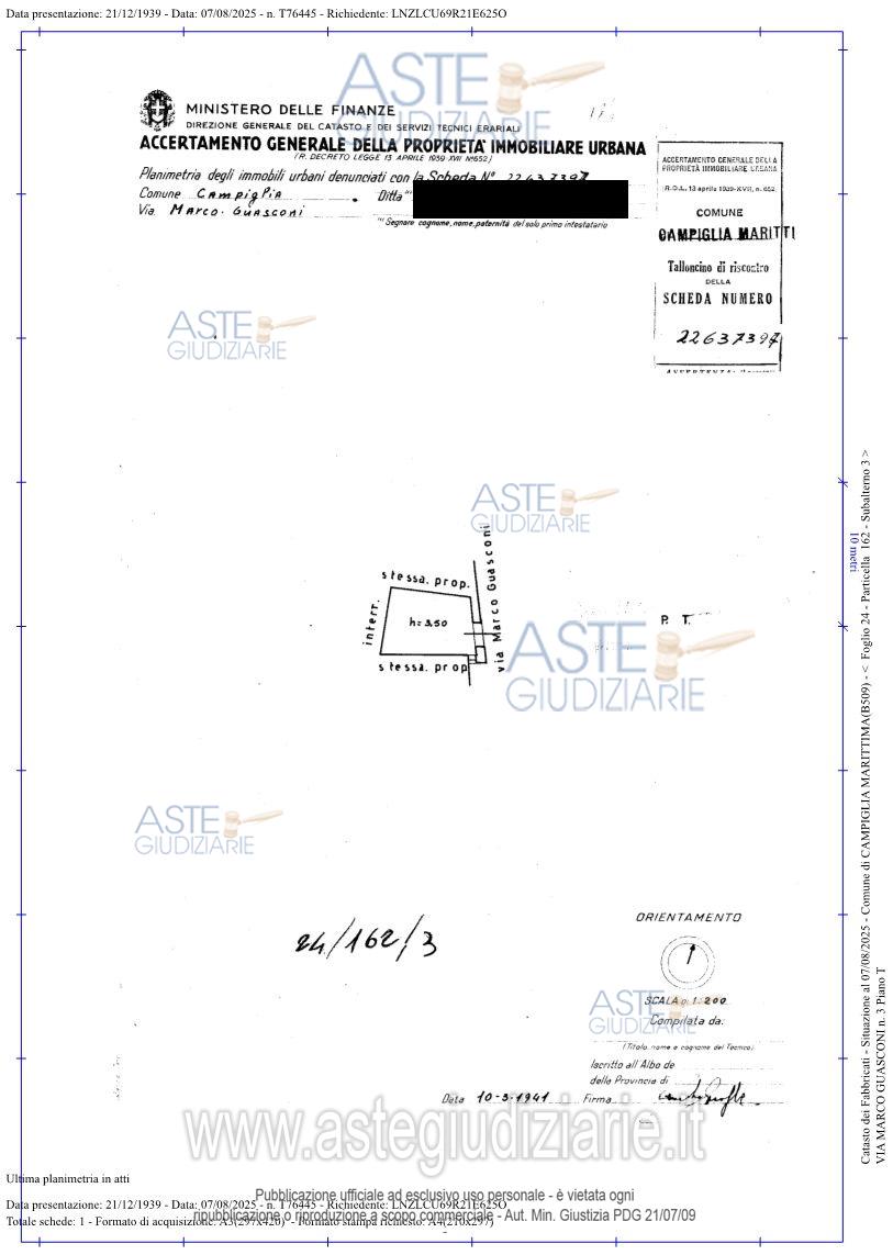 Planimetria del bene