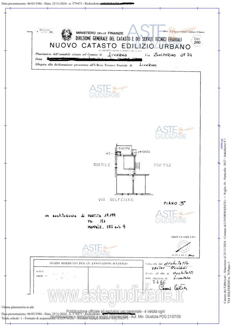 Planimetria del bene