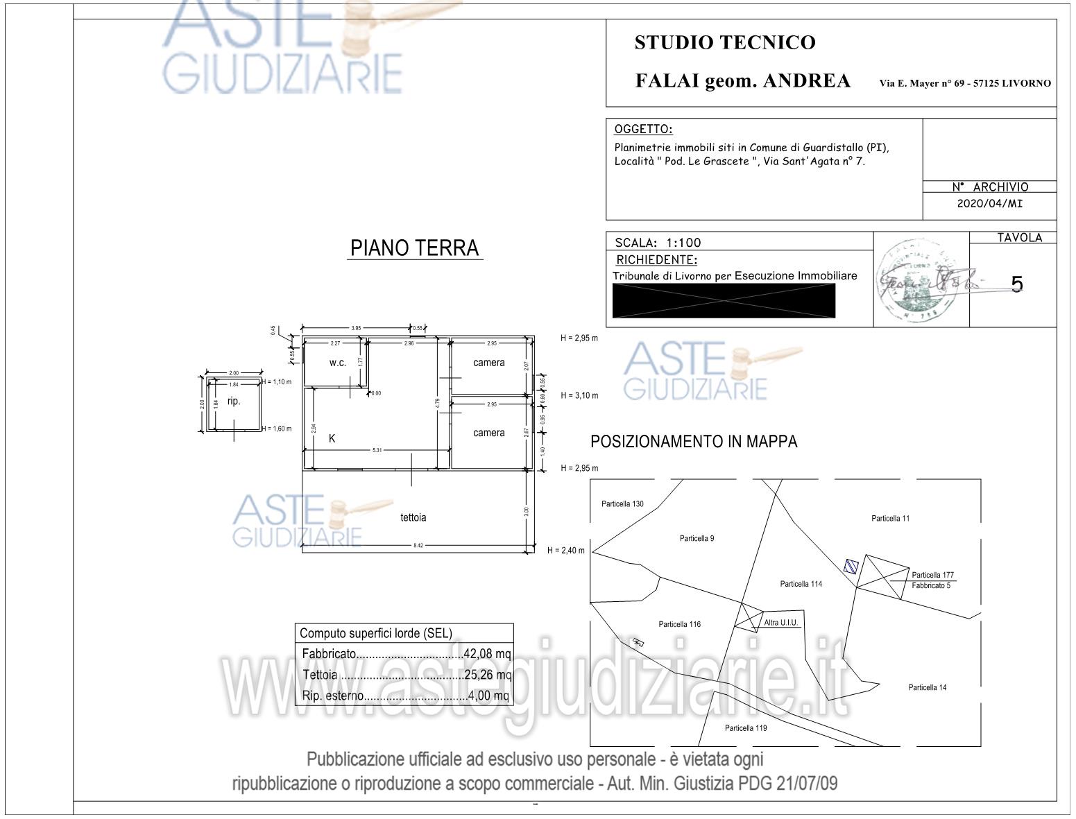 Planimetria del bene
