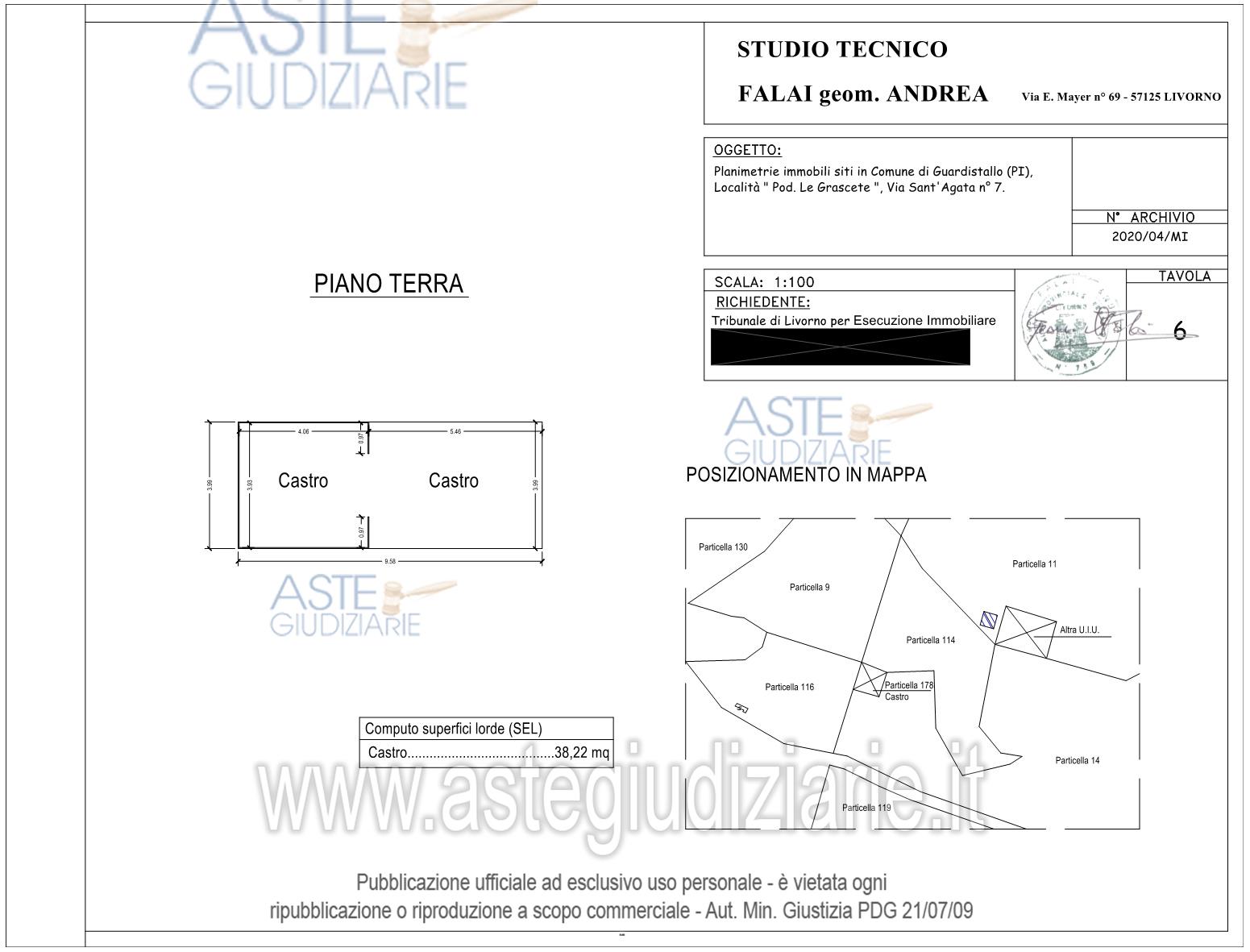 Planimetria del bene