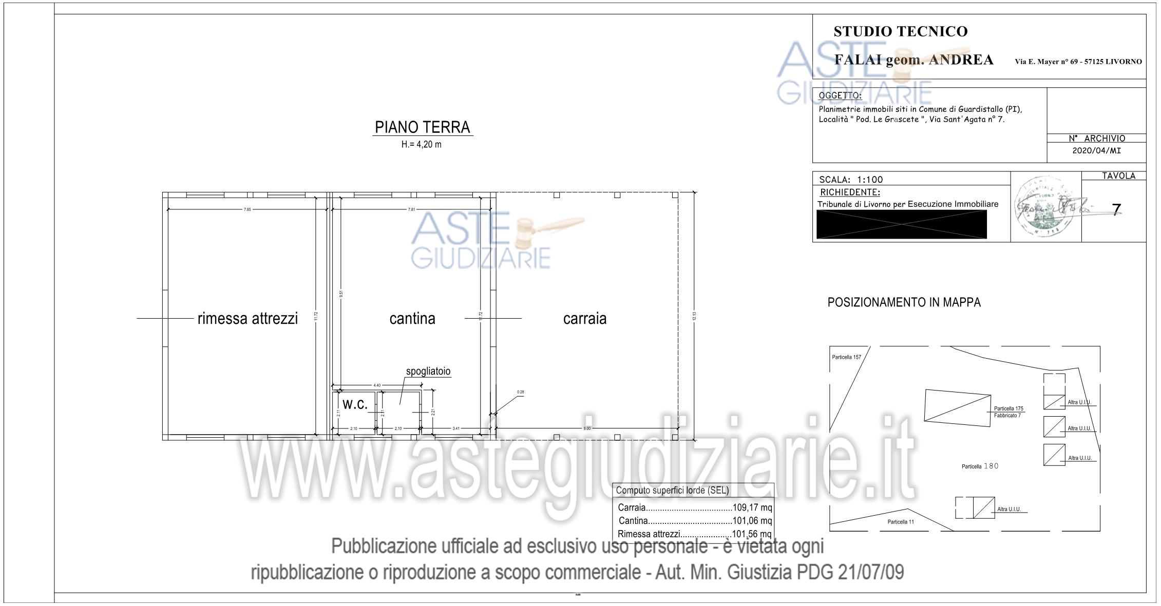 Planimetria del bene