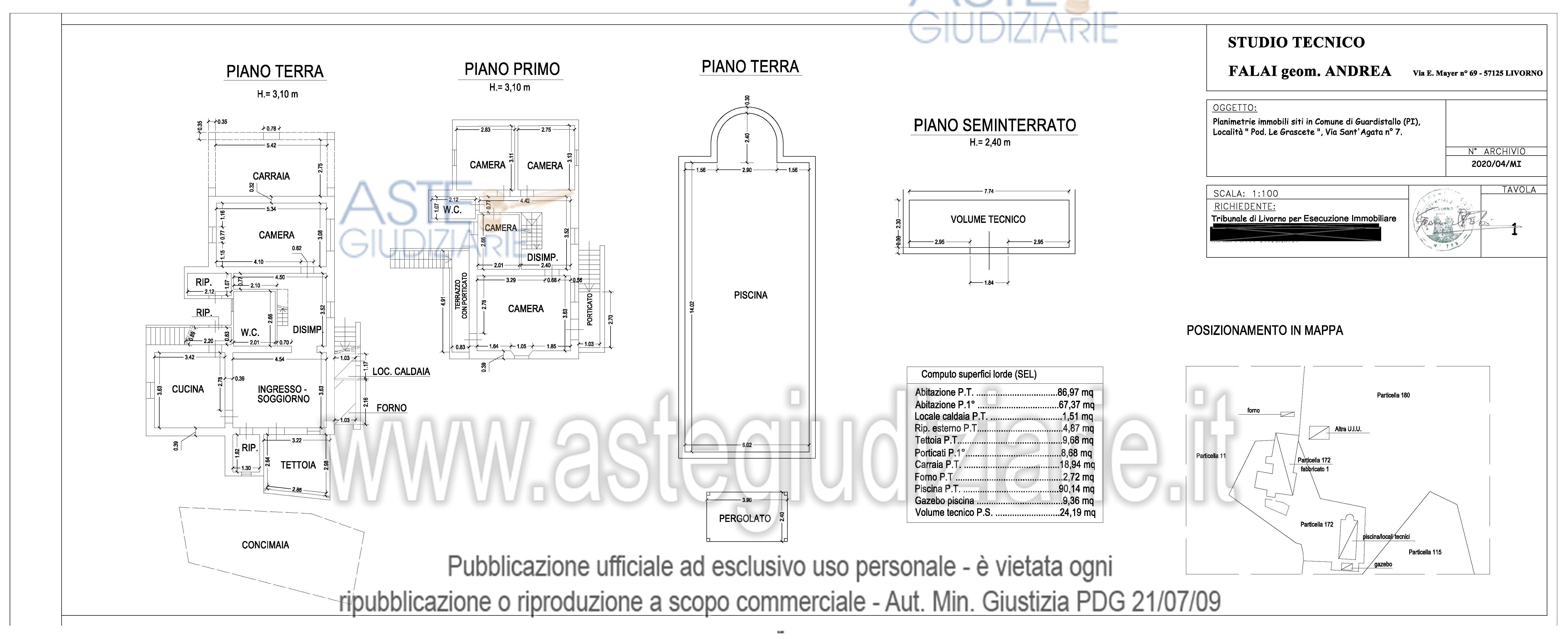 Planimetria del bene