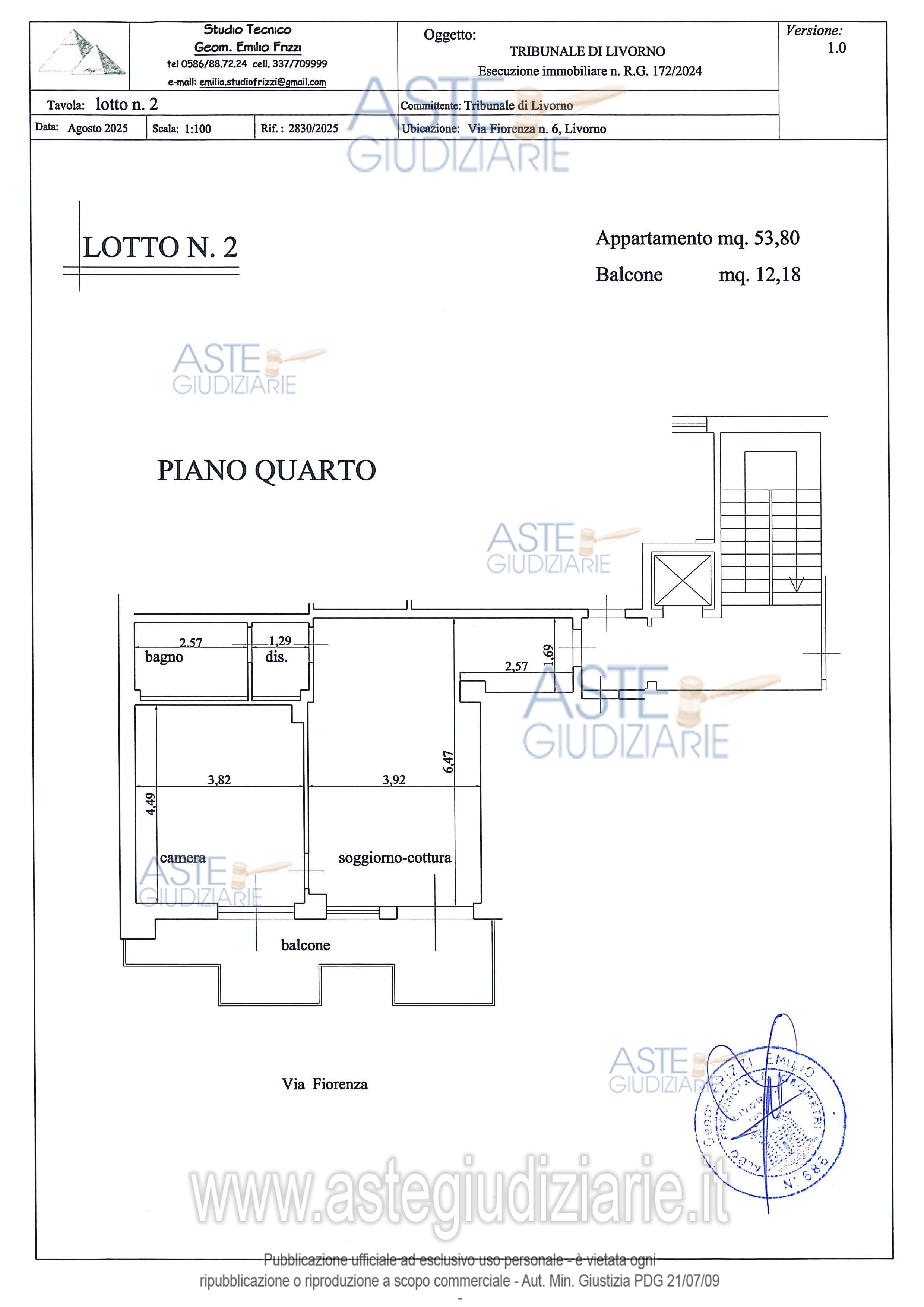 Planimetria del bene