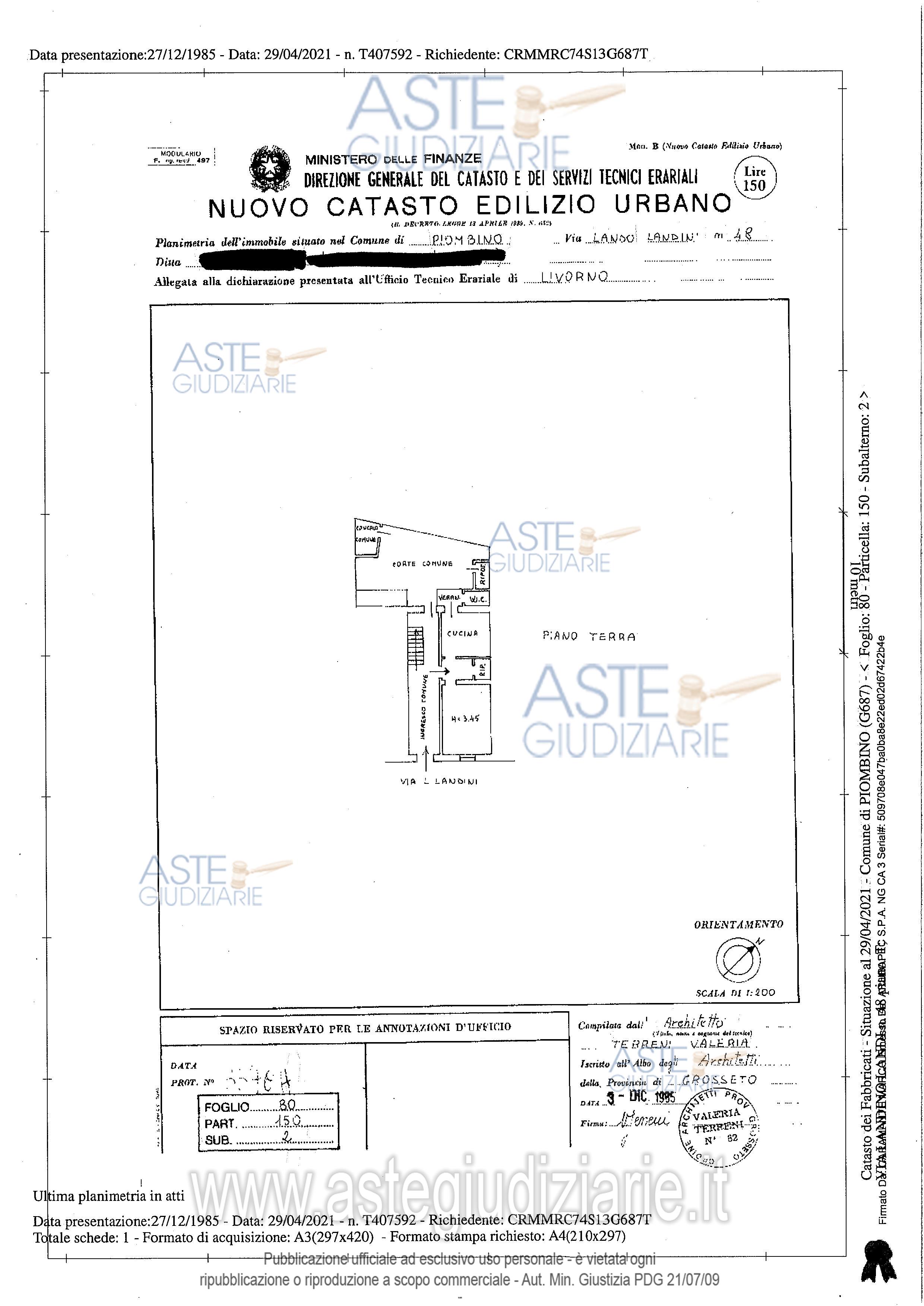 Planimetria del bene