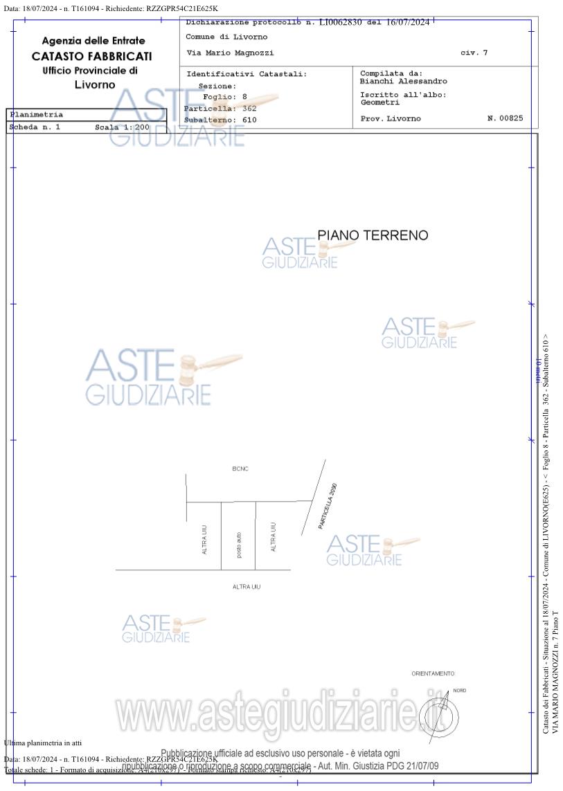 Planimetria del bene