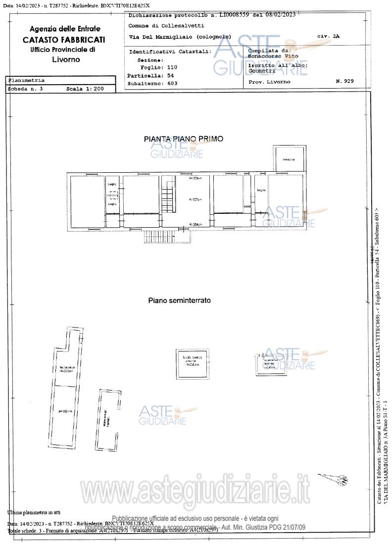 Planimetria del bene