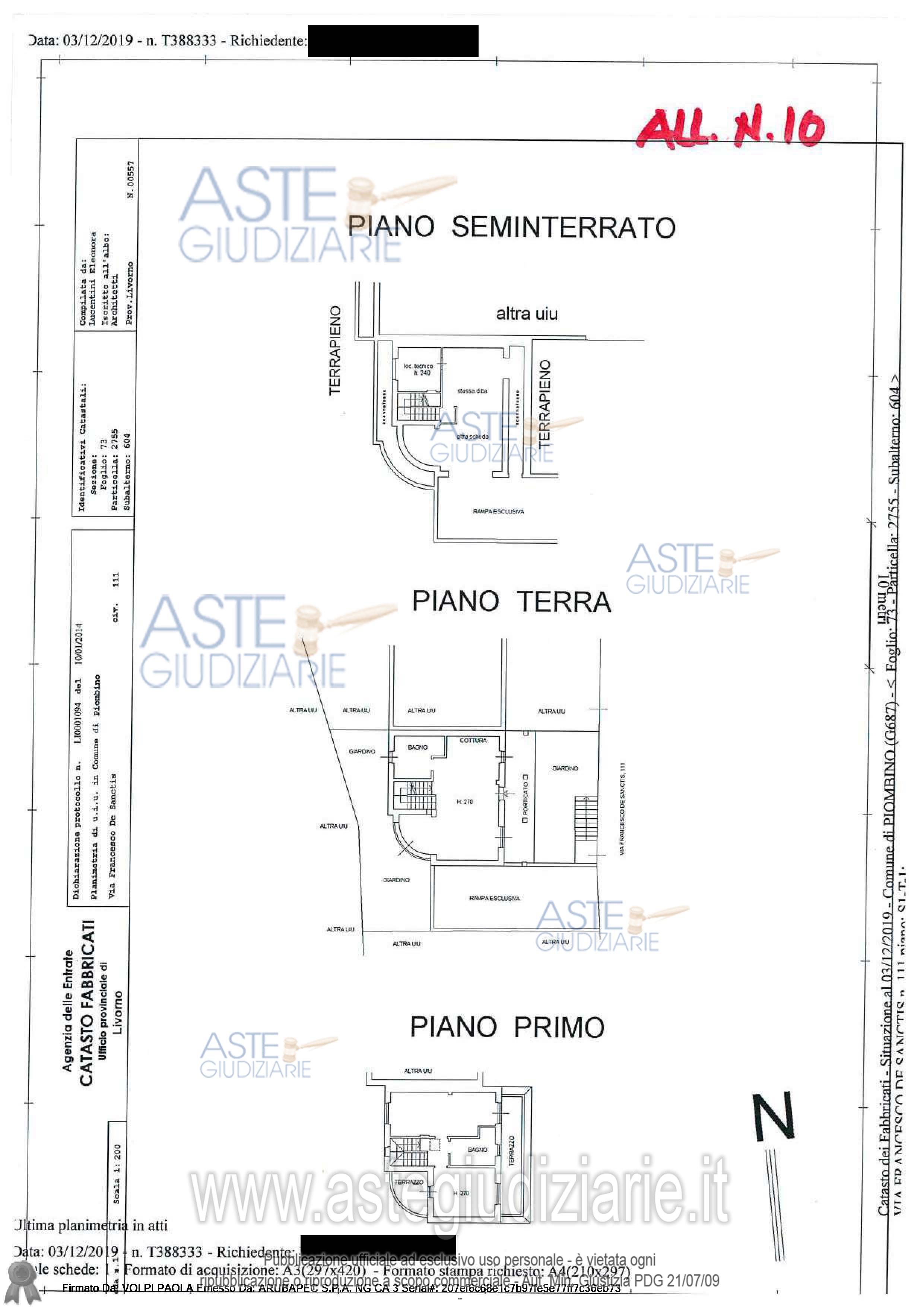 Planimetria del bene