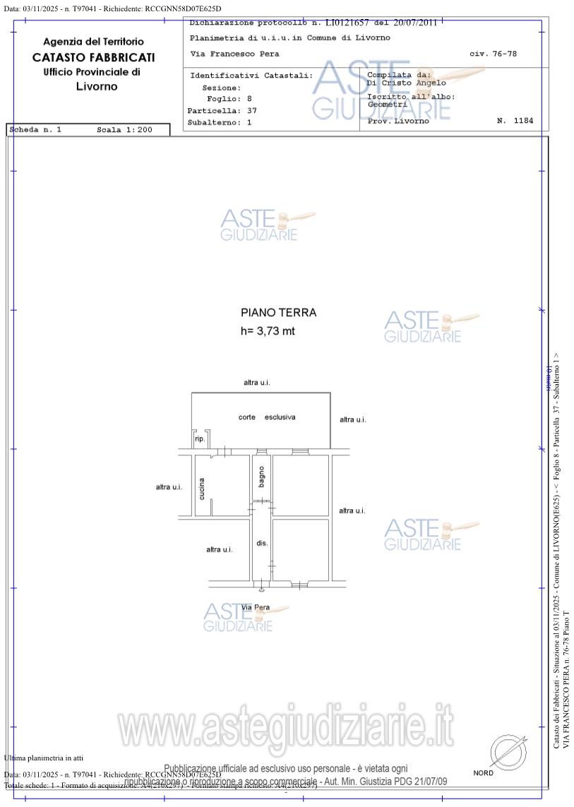 Planimetria del bene