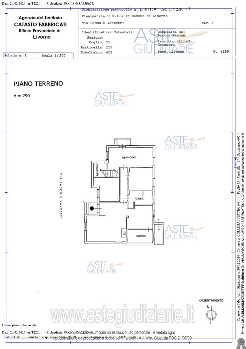 Planimetria del bene