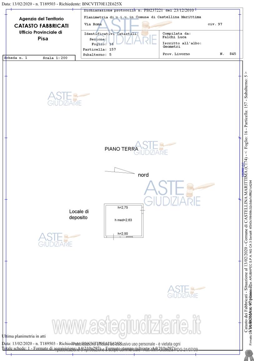 Planimetria del bene