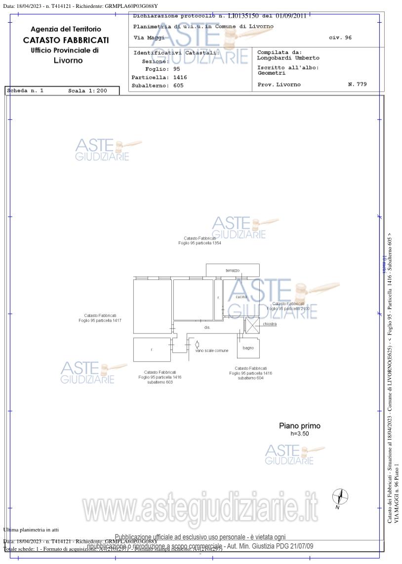 Planimetria del bene