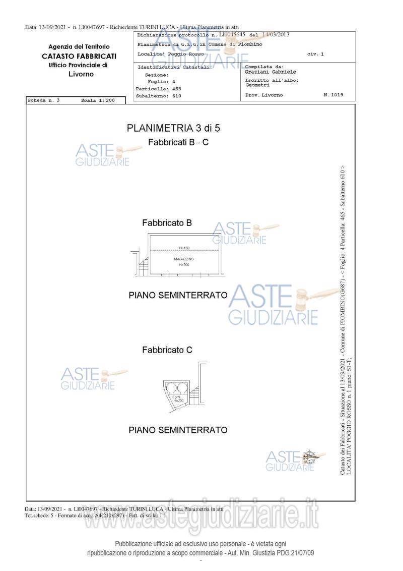 Planimetria del bene