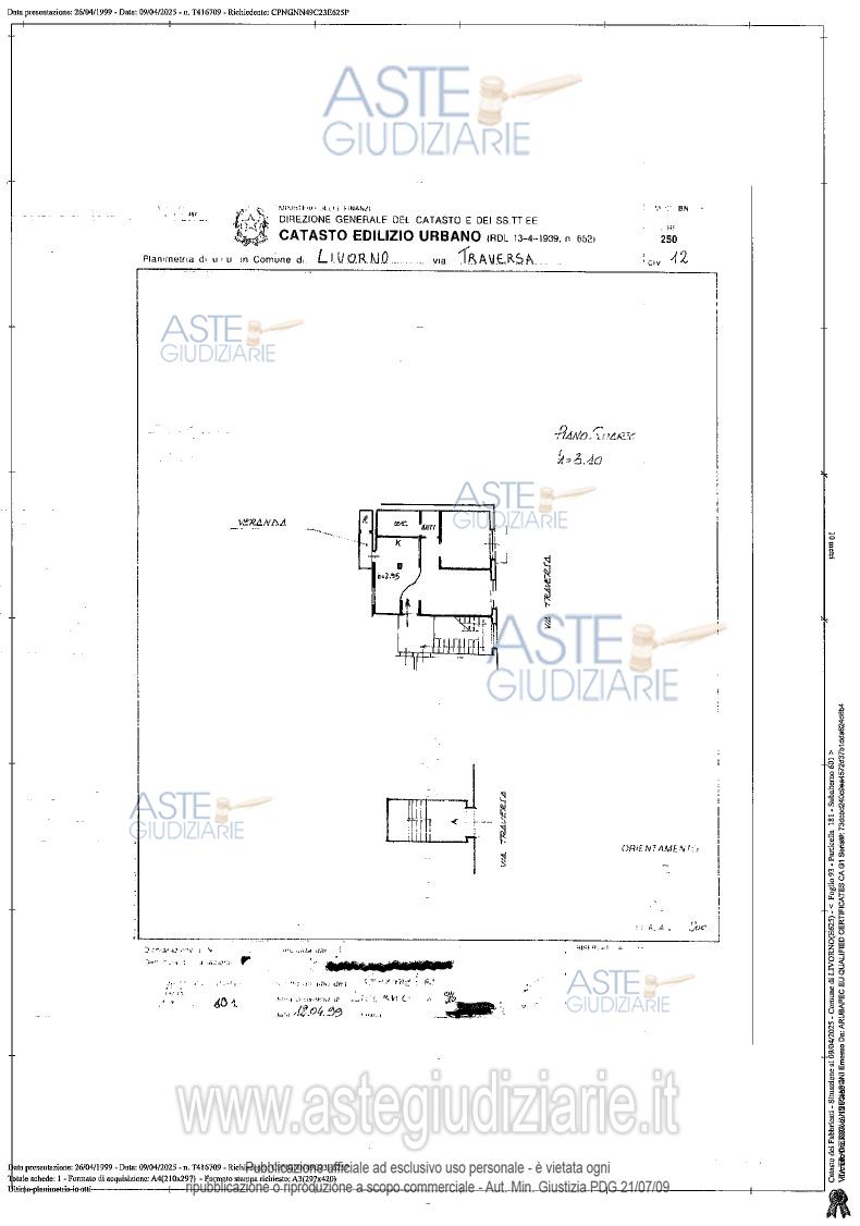 Planimetria del bene