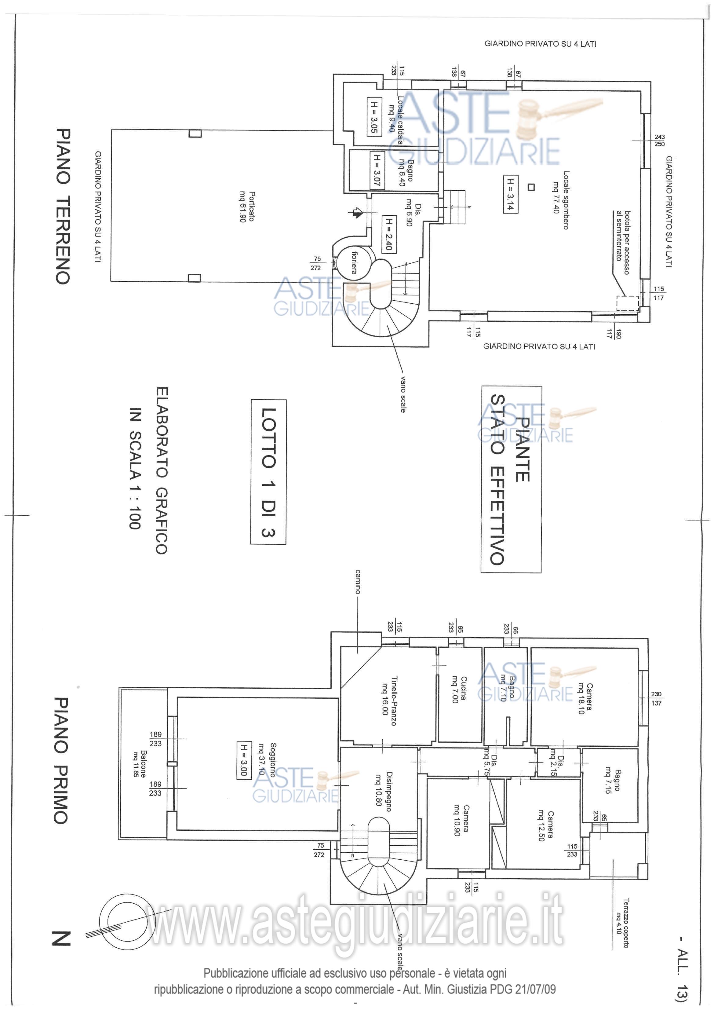 Planimetria del bene