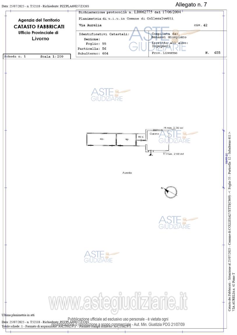 Planimetria del bene