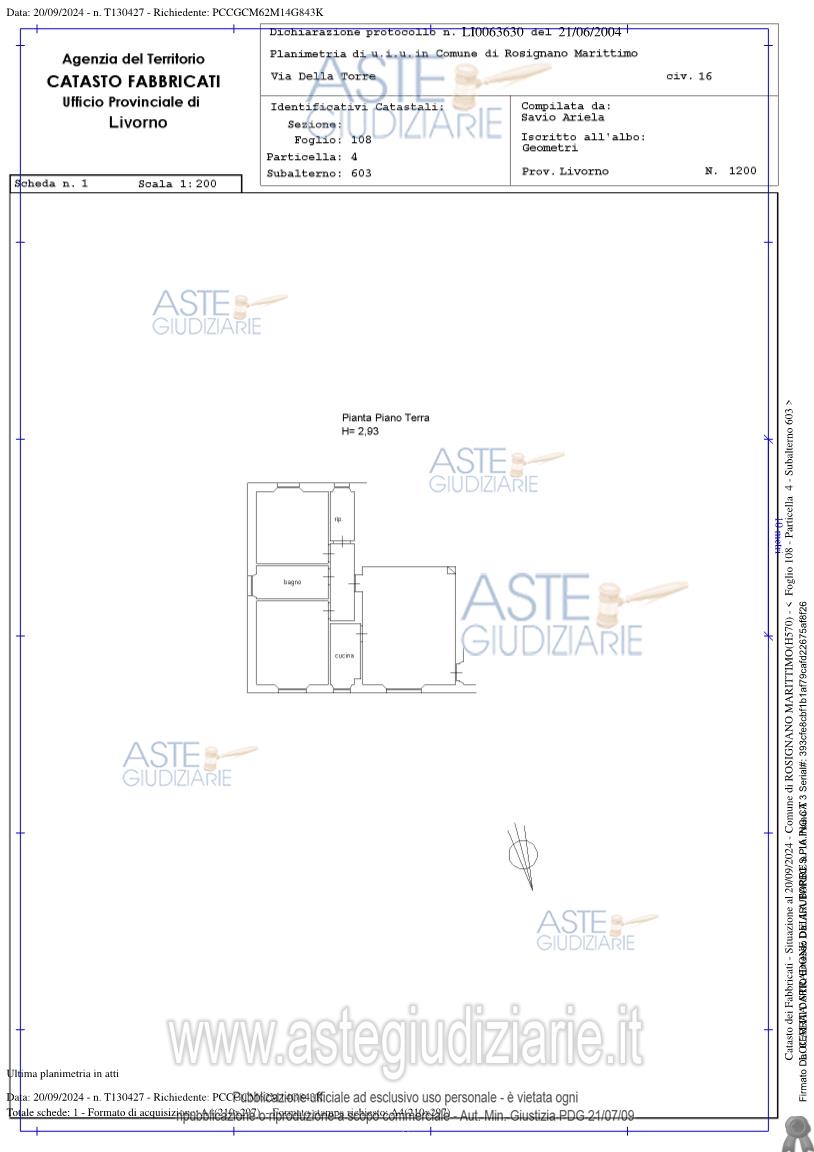 Planimetria del bene