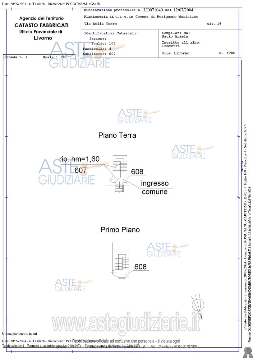 Planimetria del bene