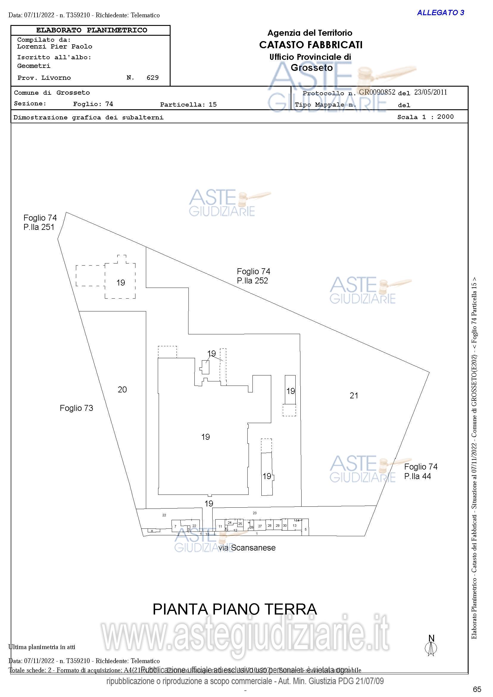 Planimetria del bene