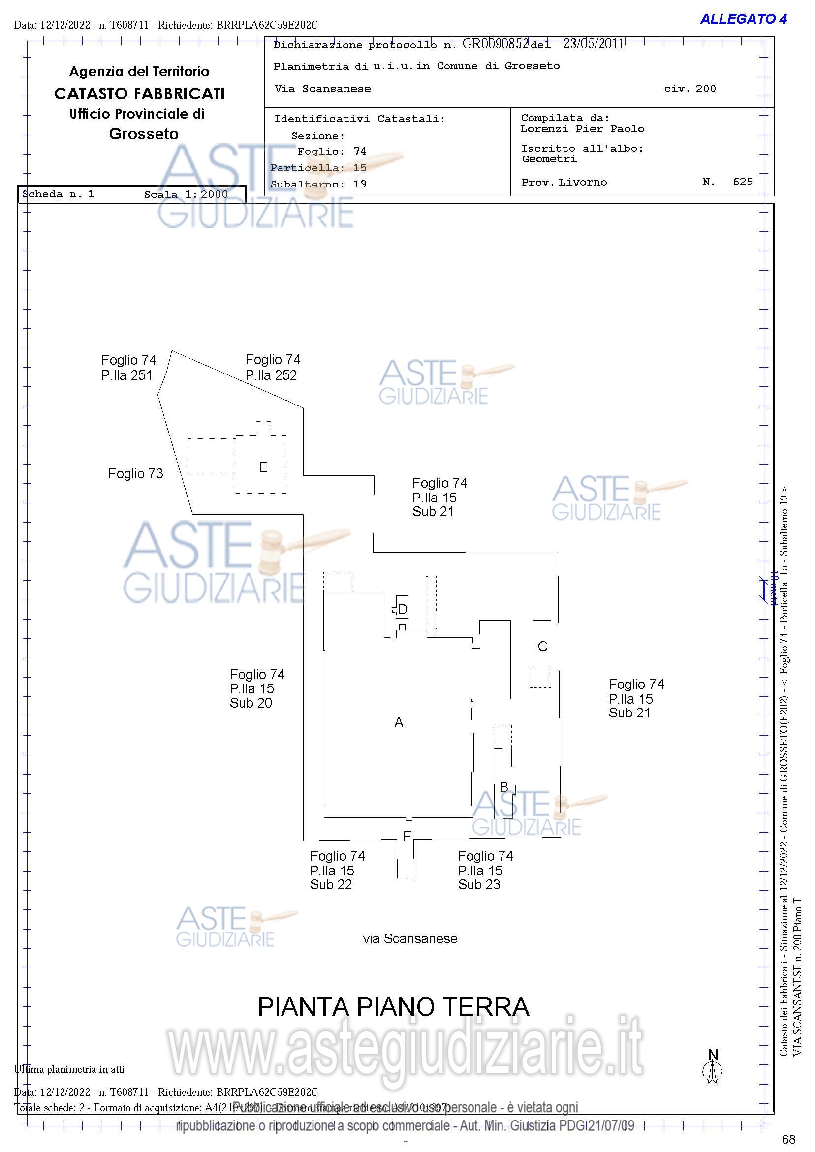 Planimetria del bene