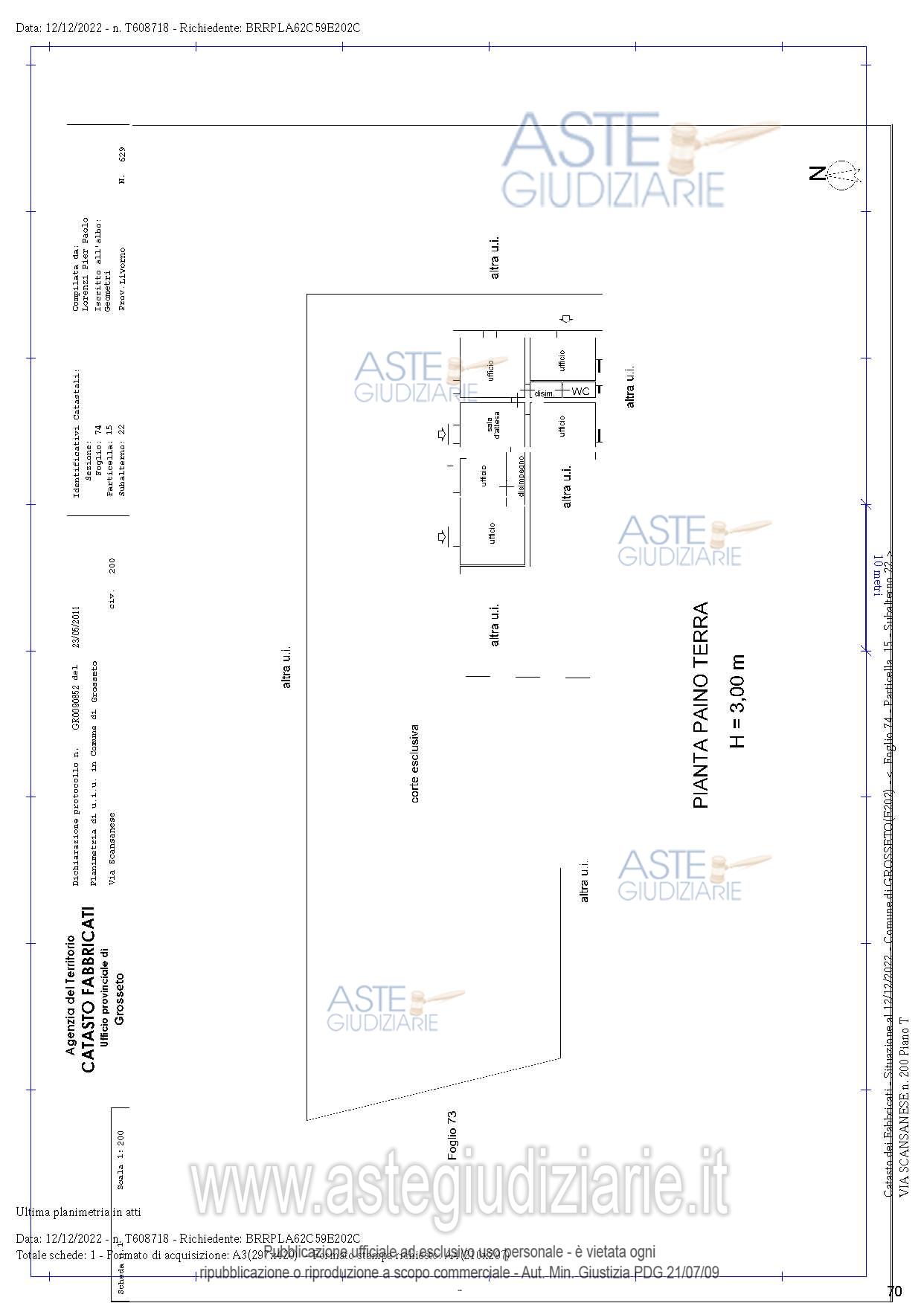 Planimetria del bene