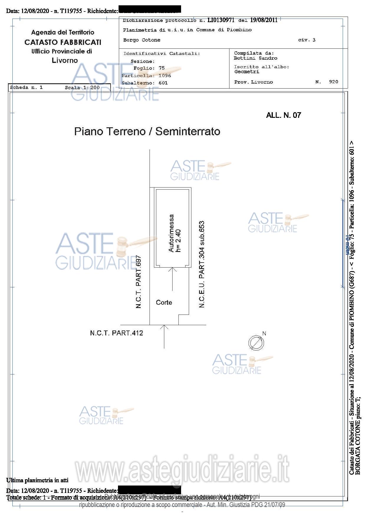Planimetria del bene