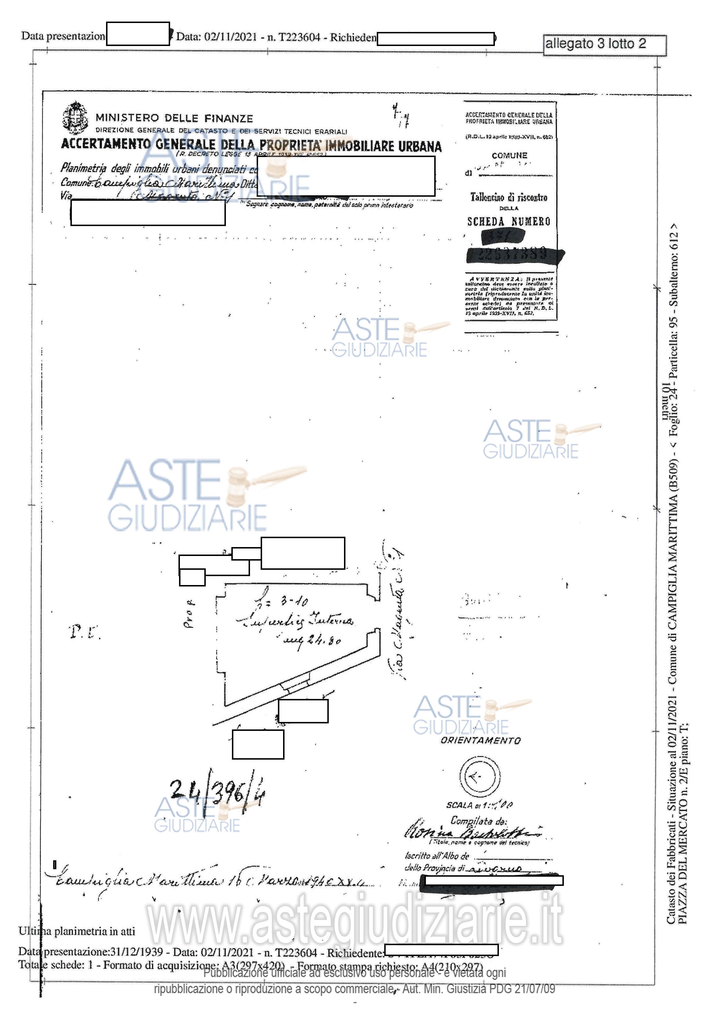 Planimetria del bene