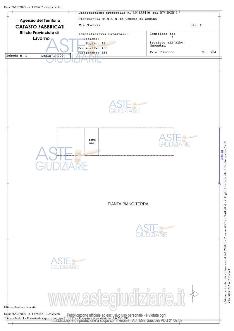 Planimetria del bene