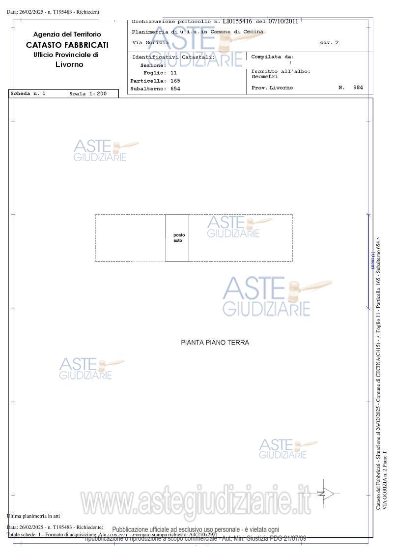 Planimetria del bene