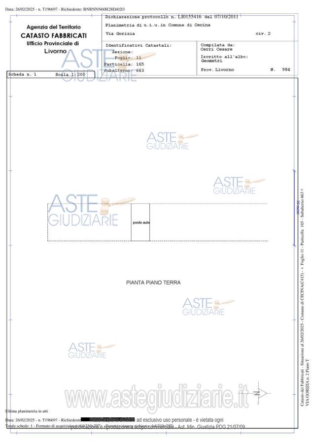 Planimetria del bene