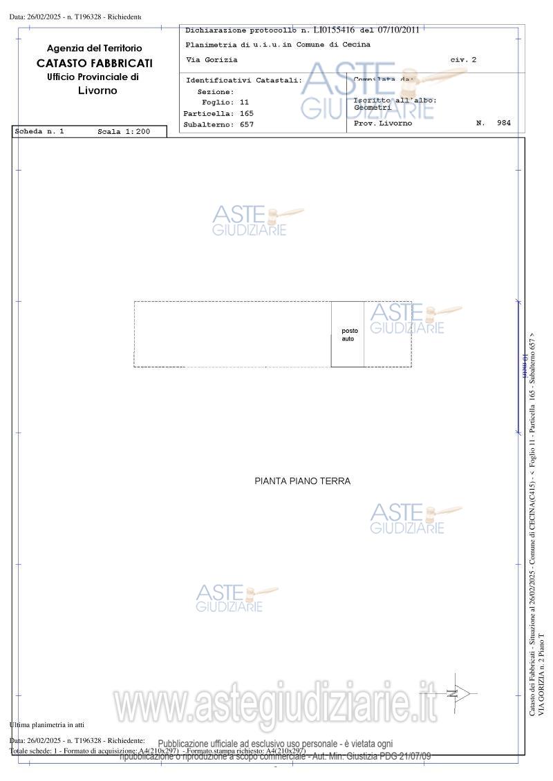 Planimetria del bene