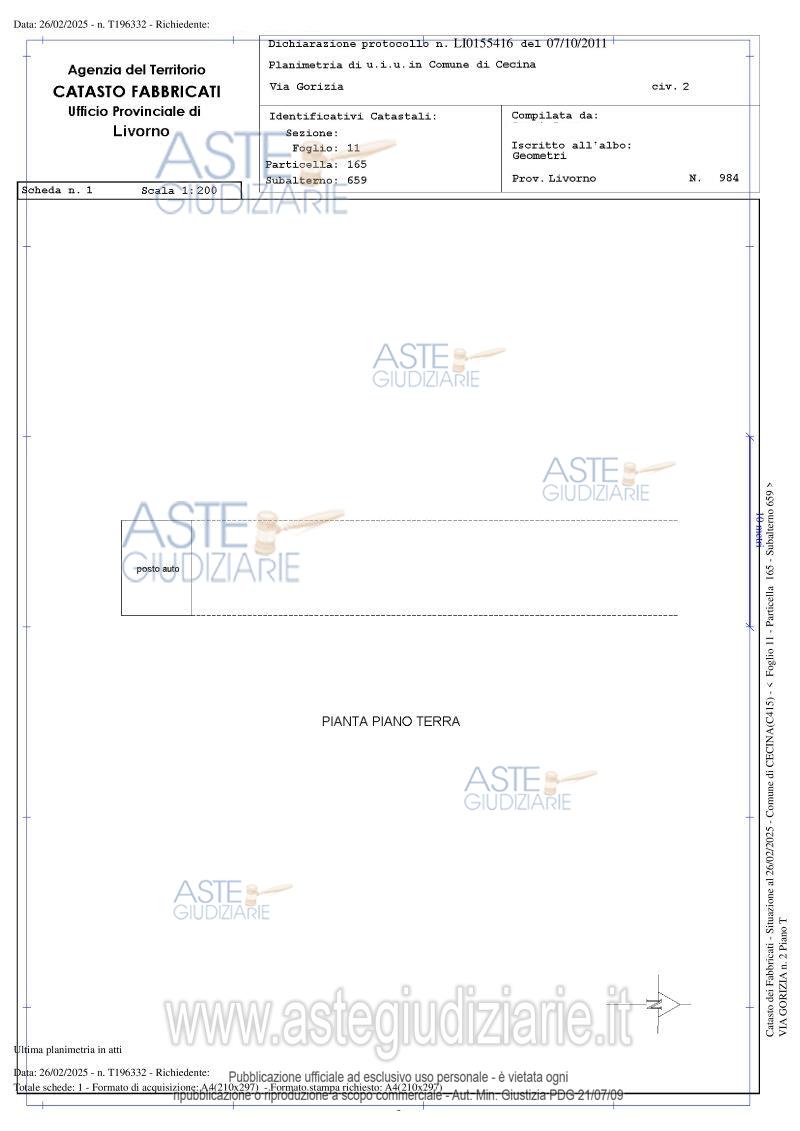 Planimetria del bene