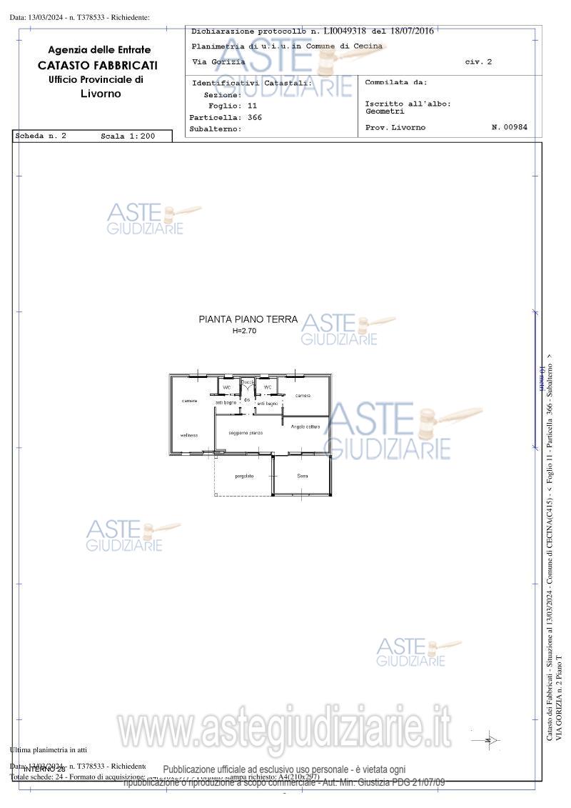 Planimetria del bene