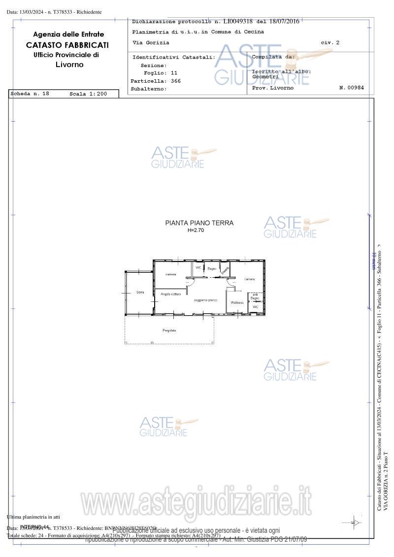 Planimetria del bene