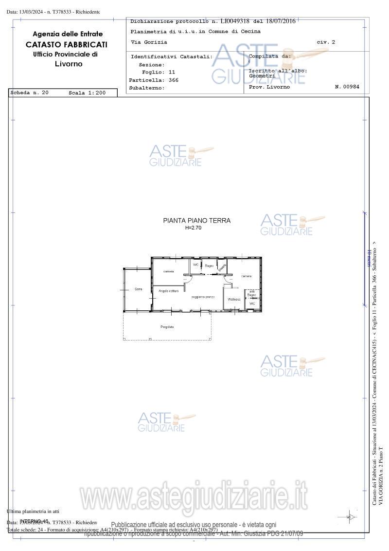 Planimetria del bene