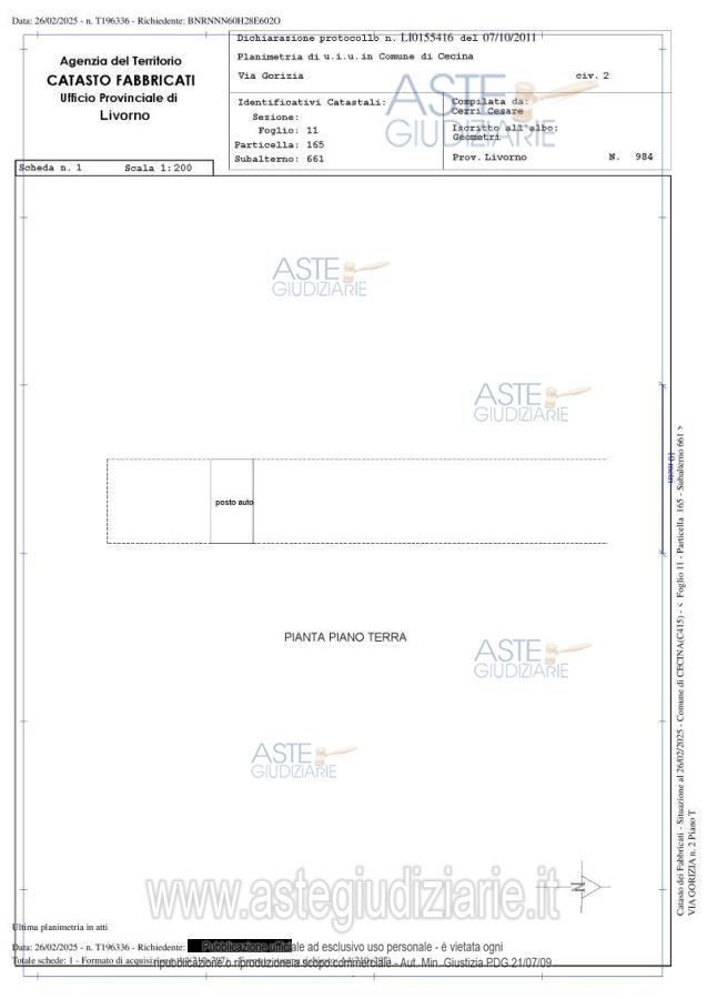 Planimetria del bene