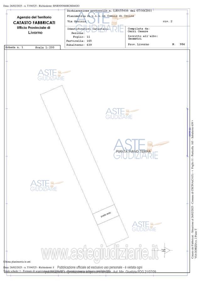 Planimetria del bene