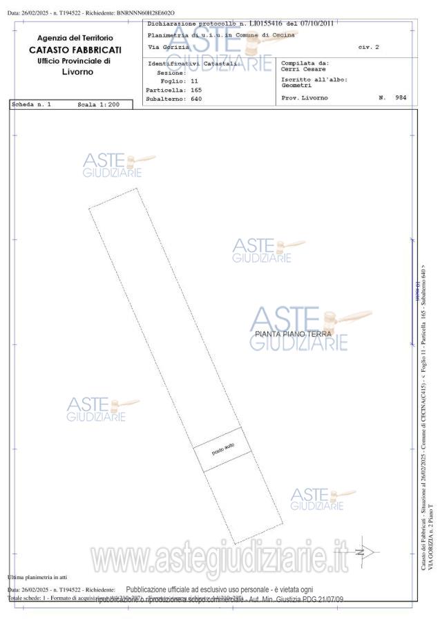 Planimetria del bene