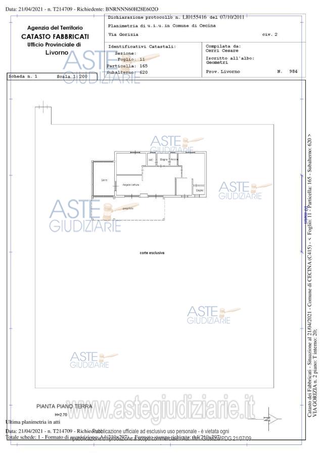 Planimetria del bene
