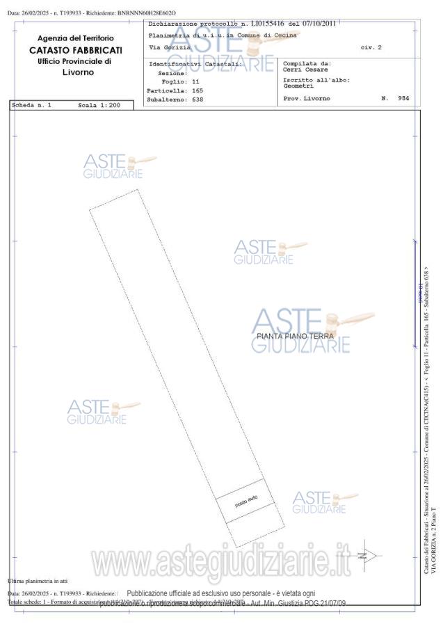 Planimetria del bene