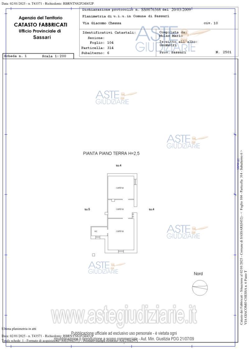 Planimetria del bene