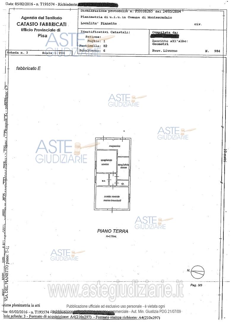 Planimetria del bene