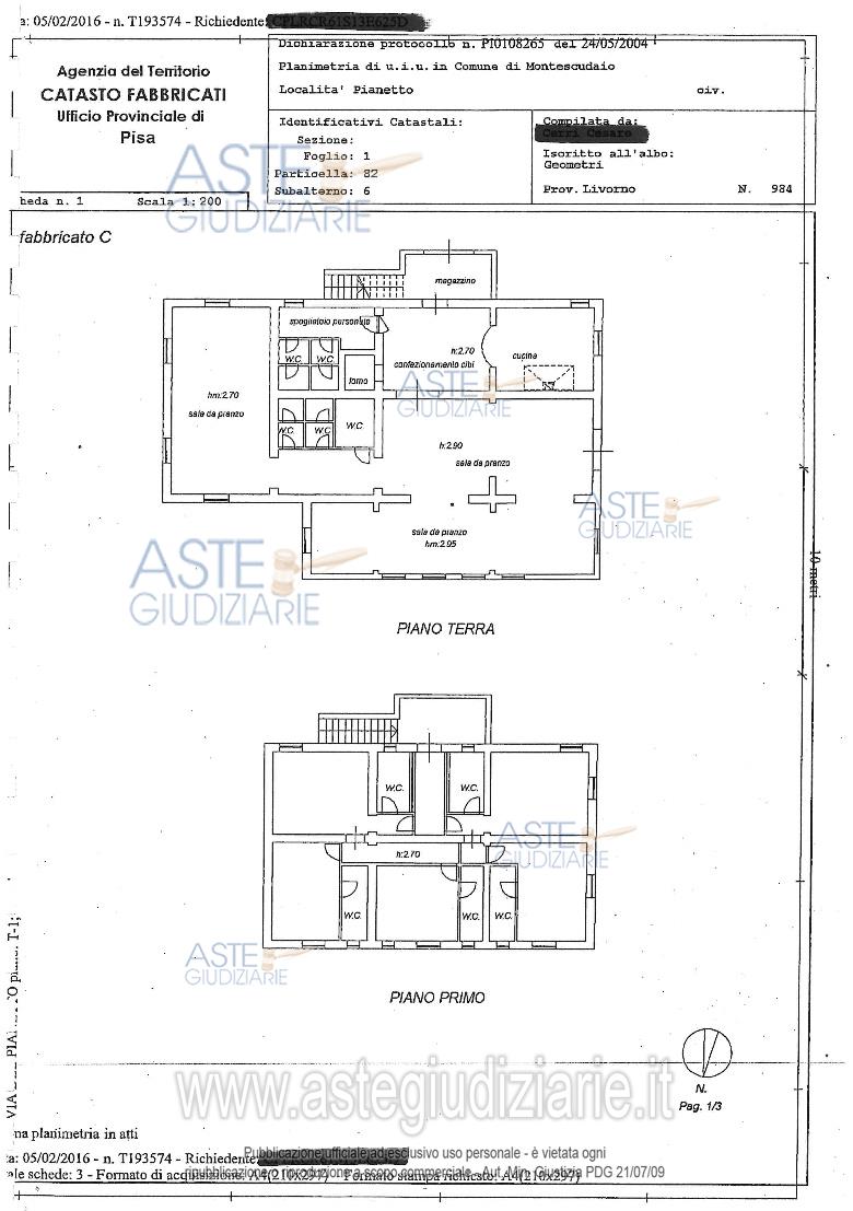 Planimetria del bene
