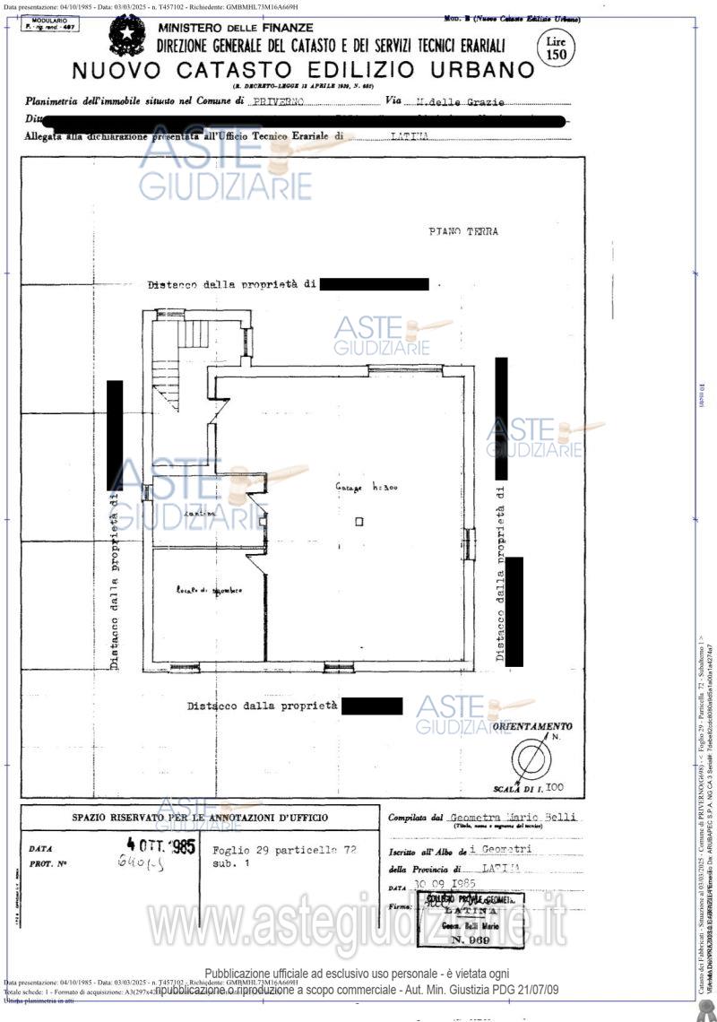 Planimetria del bene