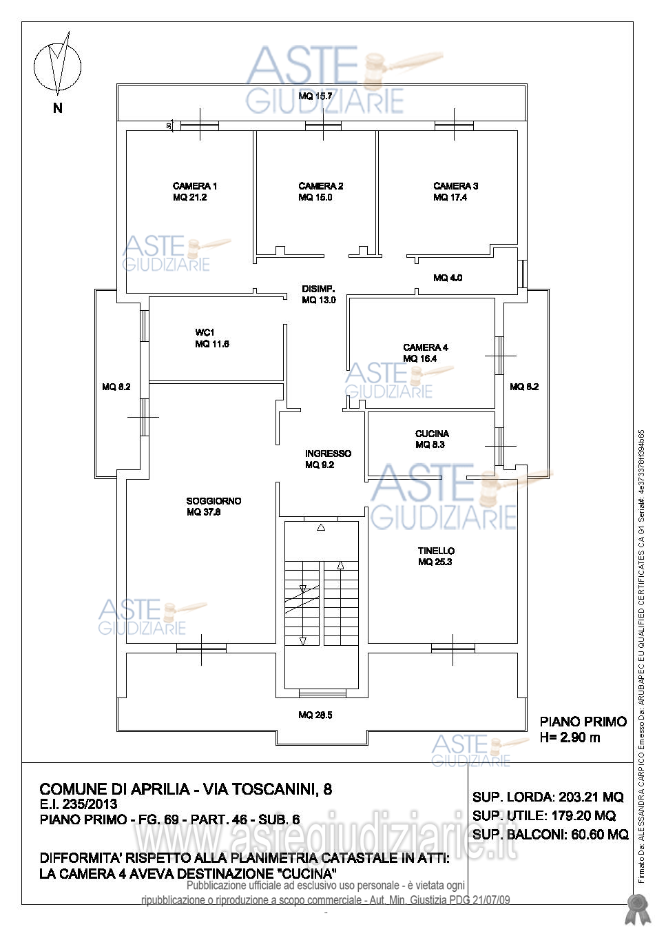 Planimetria del bene